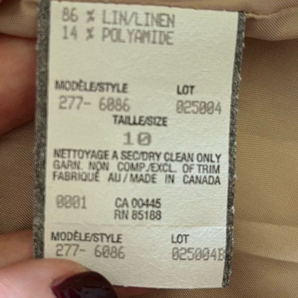 Louben Snake Print Linen Blend Open Front Blazer Size 10 - Picture 7 of 8